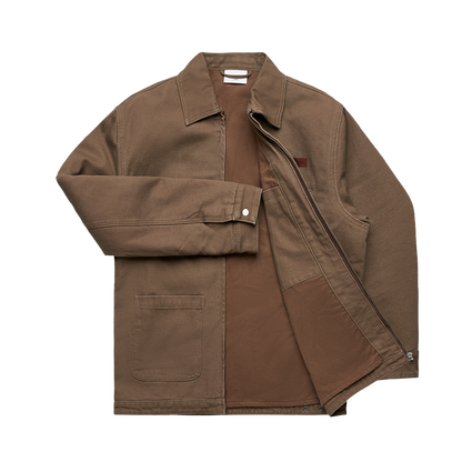 Walnut Patrol Canvas jacket open, duck canvas fleece lined jacket, outdoor clothing
