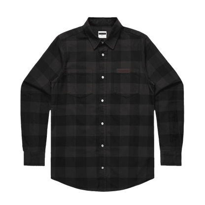 Coal / Black  Patrol Check Shirt front, long sleeve outdoor clothing