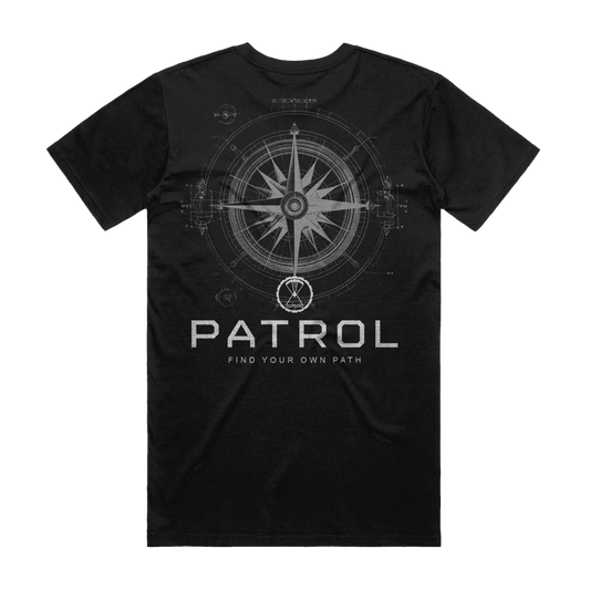 Patrol Nautical Compass Blueprint Tee back, Unisex 100% cotton tee, outdoor clothing