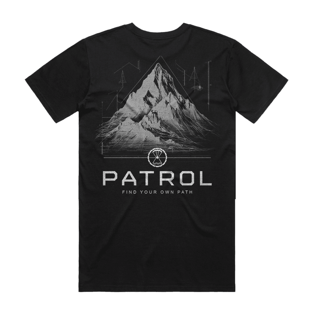 Patrol Mountain Blueprint Tee back, Unisex 100% cotton tee, outdoor clothing 