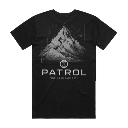 Patrol Mountain Blueprint Tee back, Unisex 100% cotton tee, outdoor clothing 