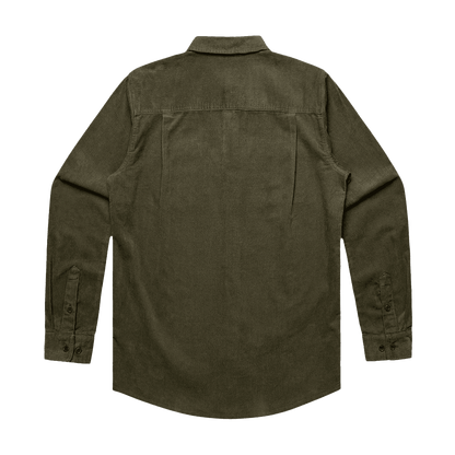 Army Patrol Cord Shirt back, 100% cotton corduroy long sleeve shirt, outdoor clothing