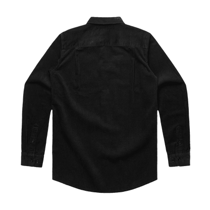 Black Patrol Cord Shirt back, 100% cotton corduroy long sleeve shirt, outdoor clothing