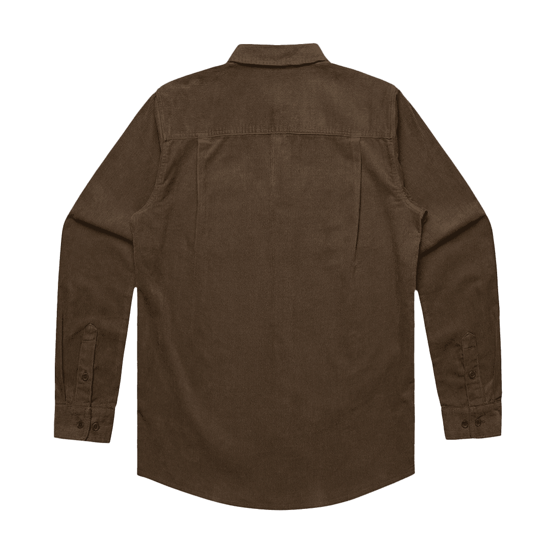 Walnut Patrol Cord Shirt back, 100% cotton corduroy long sleeve shirt, outdoor clothing