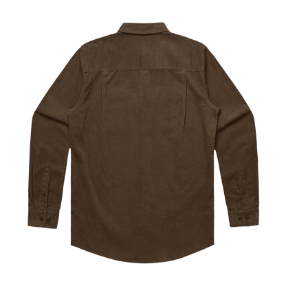 Walnut Patrol Cord Shirt back, 100% cotton corduroy long sleeve shirt, outdoor clothing