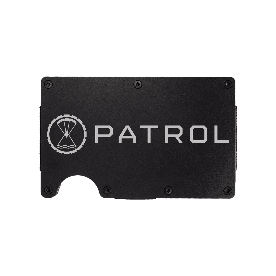 Black Patrol EDC wallet, RFID blocking card holder wallet.