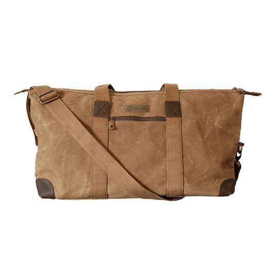 Sand Patrol Weekender Bag, Rugged fully lined waxed canvas and leather duffel bag, 19L of storage space