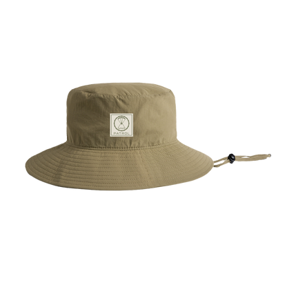 Khaki Patrol Wide Brim Bucket Hat, Quick dry nylon hat, perfect for Hiking, camping, fishing and festivals.