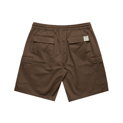 Walnut Patrol Cargo Shorts back, 100% cotton summer shorts, outdoor clothing